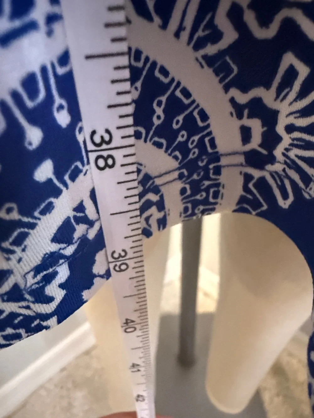 Enfocus Studio Blue and White Paisley V-Neck Midi Dress - Picture 7 of 9